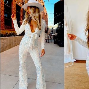 Show Me Your Mumu Martina Wrap Sequin Jumpsuit